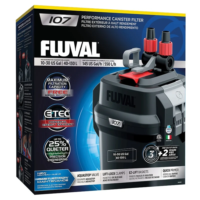 Fluval 107 External Filter (40-130L, 360 LPH)