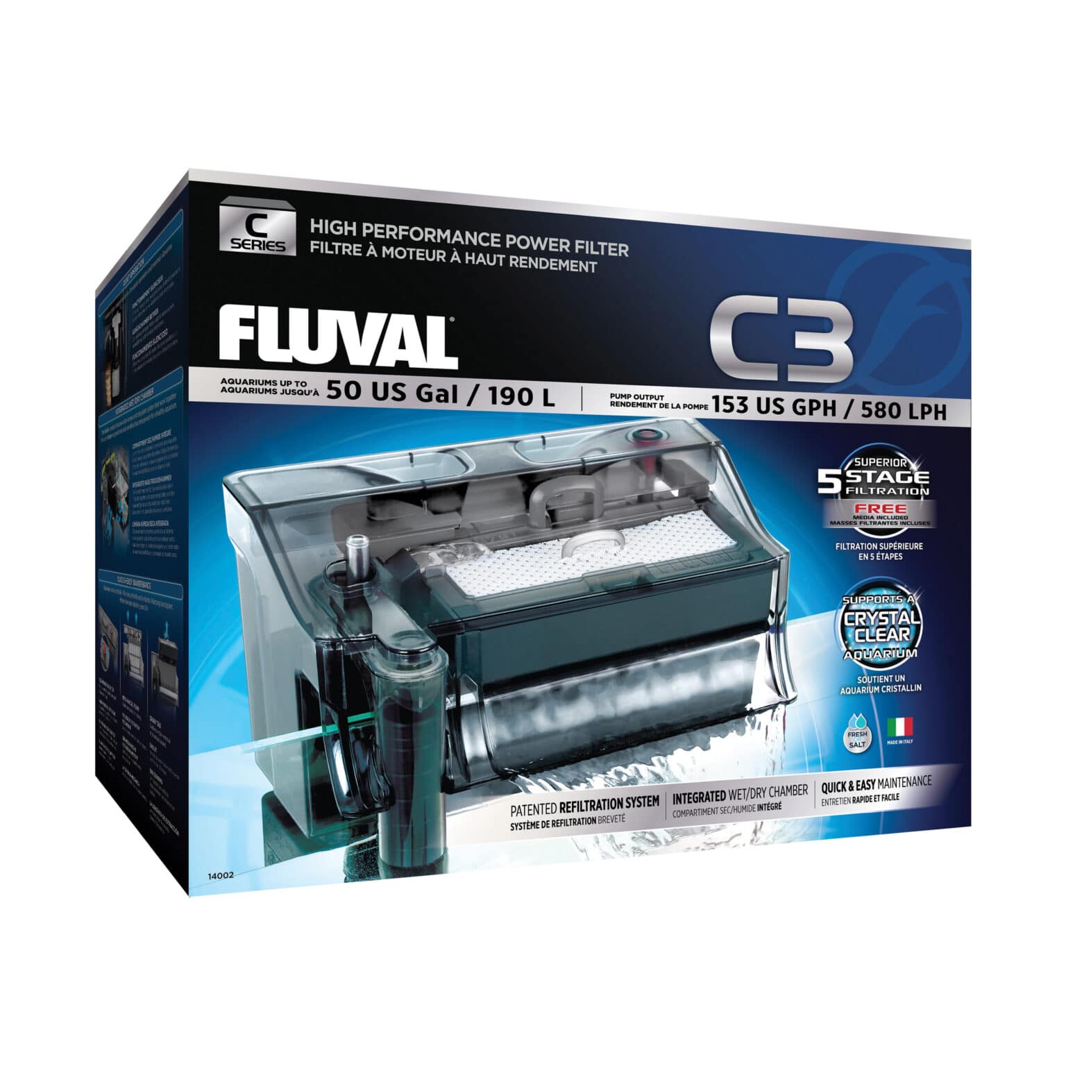 Fluval C3 Power Filter (190L, 580 LPH)
